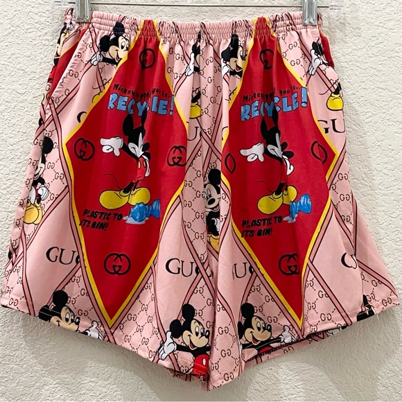 Mickey Suggest you to Recycle Plastic Bottle Printed Pajama Short Set Sleepwear - Picture 9 of 14